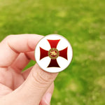 Broche templière croix pattée rouge émaillée - Vignette | Médiéfan