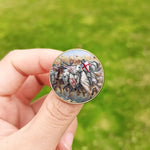 Broche templière sceau des cavaliers émaillée - Vignette | Médiéfan