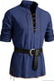 Chemise Médiévale à Laçage Bleu marine / Avec ceinture / M