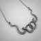 Collier Deux Serpents Enlacés Argenté / 70 cm
