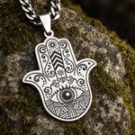 Collier Grande Main de Fatima Œil et Motifs Bohèmes - Vignette | Médiéfan