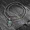 Collier Homme Main de Fatima Turquoise et Étoile de David 60 cm