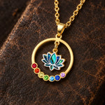 Collier Lotus Irisé dans un Cercle 7 Chakras - Vignette | Médiéfan
