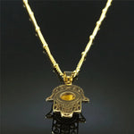 Collier Main de Fatima Ajourée Œil de Tigre - Vignette | Médiéfan