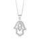 Collier Main de Fatima Ajourée Pavée à Œil Argenté