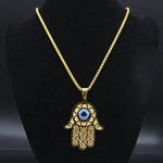 Collier Main de Fatima Spirales et Œil Bleu - Vignette | Médiéfan