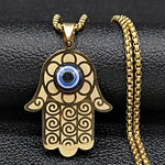 Collier Main de Fatima Spirales et Œil Bleu - Vignette | Médiéfan