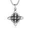 Collier Nœud de Sorcière aux Quatre Triquetras Argent vieilli