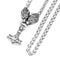 Collier pendentif marteau de Thor Vintage en acier inoxydable 316L, chaînes de quille tête de loup Viking pour hommes, bijoux nordiques amulette cadeaux 60cm Chain