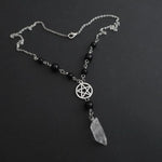 Collier Pentacle Perlé à Pointe de Cristal - Vignette | Médiéfan