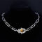Collier Ras-de-Cou Maillons Main de Fatima Œil de Tigre Argenté