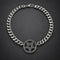 Collier Ras-du-Cou Pentagramme Inversé à Maille Cubaine