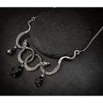 Collier Serpents Enlacés à Gouttes de Cristal - Vignette | Médiéfan