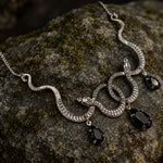 Collier Serpents Enlacés à Gouttes de Cristal - Vignette | Médiéfan