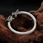 Jonc Viking Têtes de Loup Torsadé Vintage - Vignette | Médiéfan