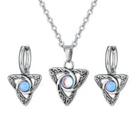 Parure Triquetra à Pierre Bleue Irisée - Vignette | Médiéfan