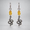 Pendantes Serpent au Zircon Navette Jaune