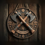 Panneau Mural Viking aux Haches - Vignette | Médiéfan