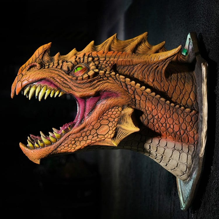 Trophée - Tête de Dragon Dragon orange