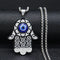 Collier Main de Fatima Spirales et Œil Bleu