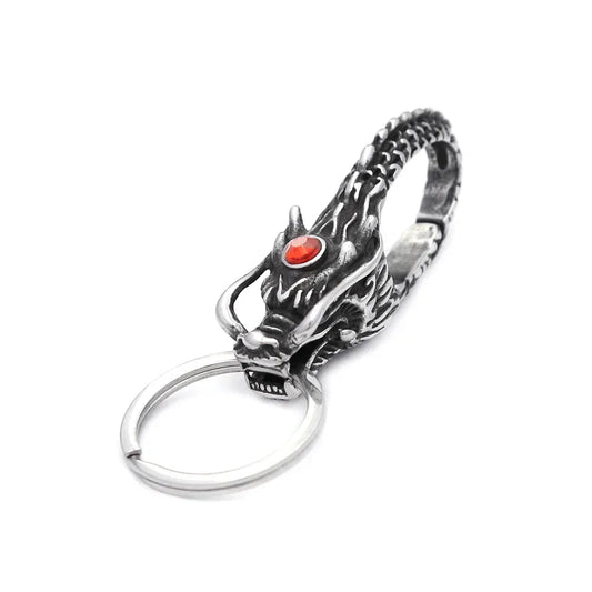Gothic Vintage 316L Stainless Steel Skull Keychain Hip Hop Biker Animal Keychains Fashion Charm Key Chain Rings Jewelry Gifts Style C