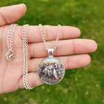 Collier templier pendentif croix rouge médaillon noir - Vignette | Médiéfan