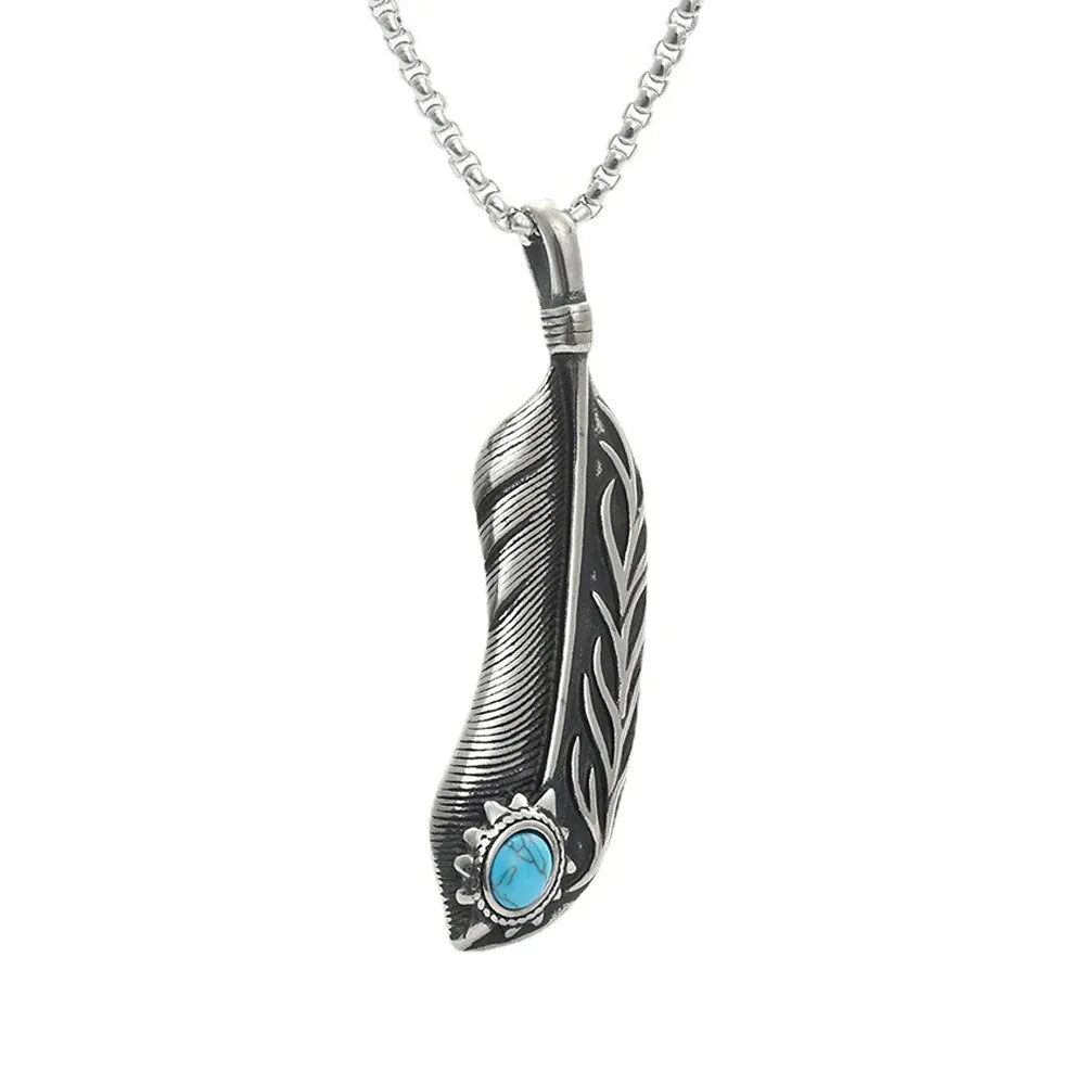 Nordic Vikings Wolf Tooth Pendant Necklace 316L Stainless Steel Hip Hop Rock Fashion Leather Rope Chain Jewelry Gifts Wholesale Style E10 / WHITE