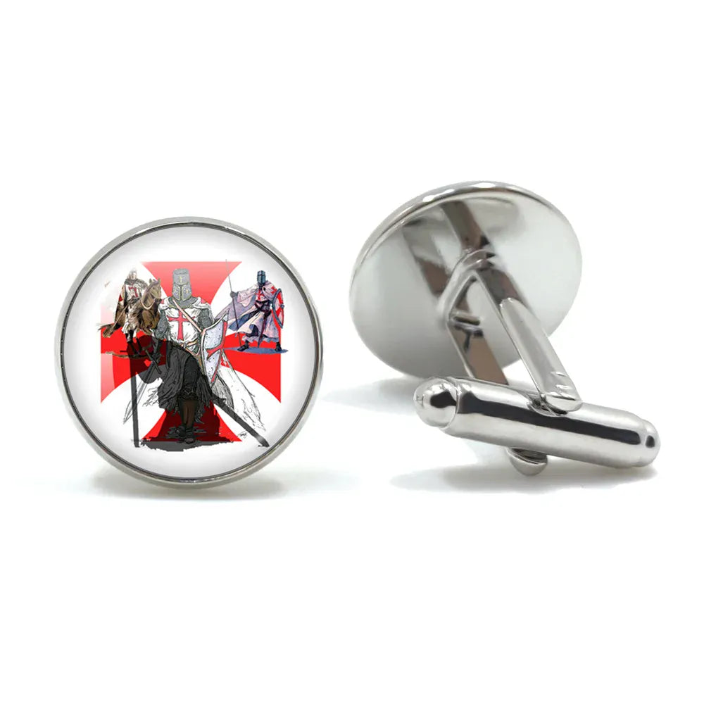 Vintage hommes manchette franc-maçon Illuminati templiers Logo maçon maçonnique verre gemme boutons de manchette costume boutons de manchette hommes chemise accessoires 9