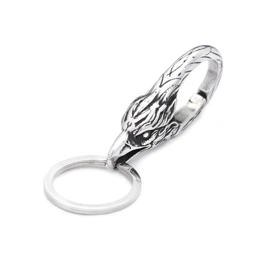 Gothic Vintage 316L Stainless Steel Skull Keychain Hip Hop Biker Animal Keychains Fashion Charm Key Chain Rings Jewelry Gifts Style E
