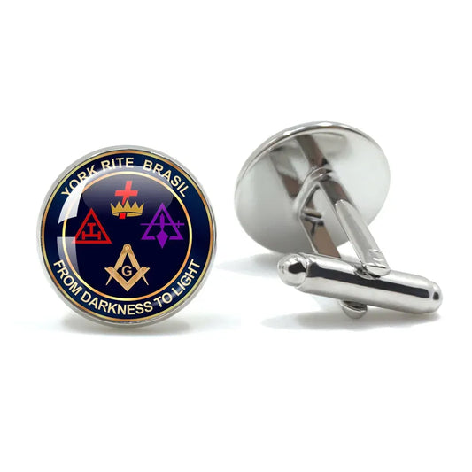 Vintage hommes manchette franc-maçon Illuminati templiers Logo maçon maçonnique verre gemme boutons de manchette costume boutons de manchette hommes chemise accessoires 5