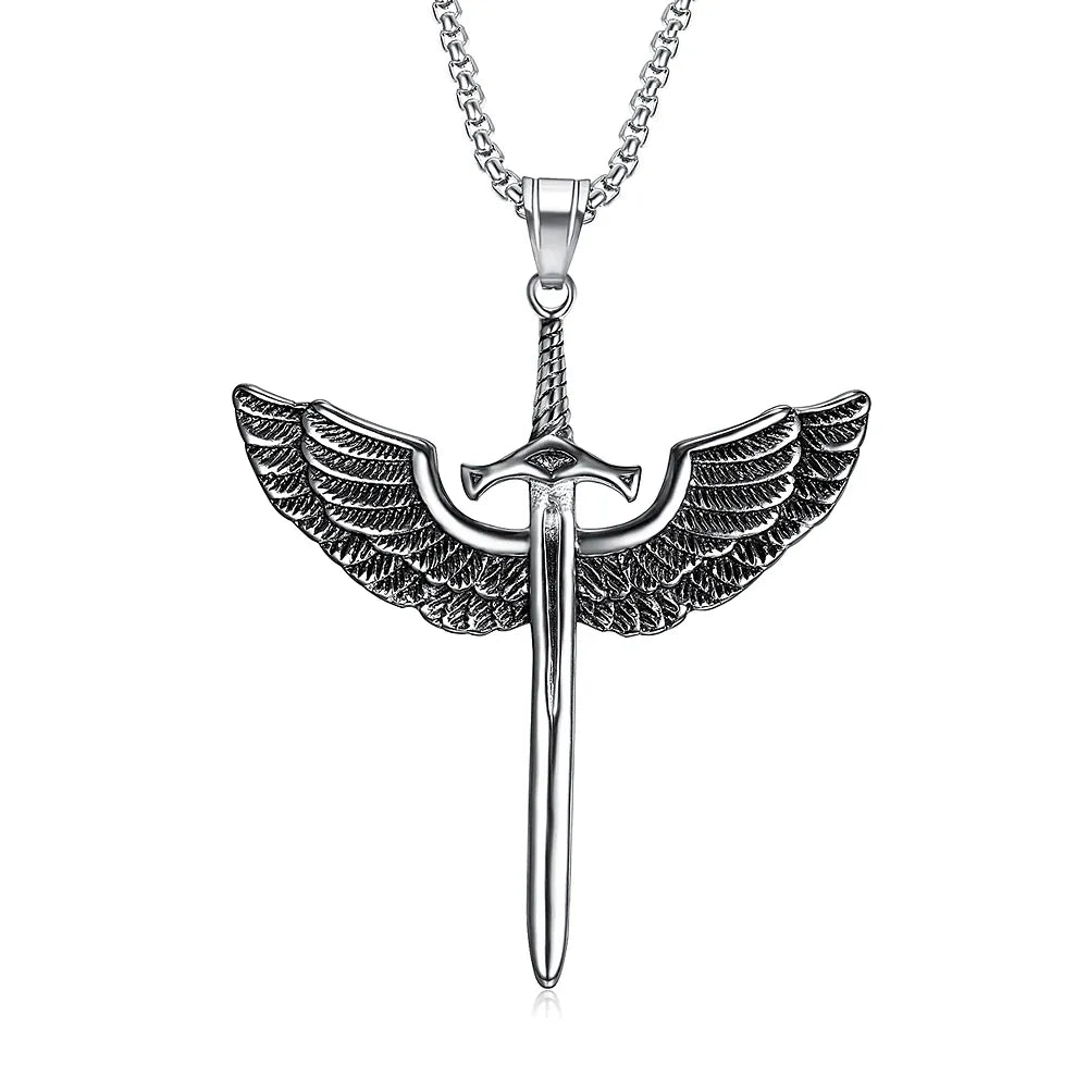 Nordic Vikings Wolf Tooth Pendant Necklace 316L Stainless Steel Hip Hop Rock Fashion Leather Rope Chain Jewelry Gifts Wholesale Style G7 / WHITE