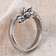 Bague rétro en argent thaïlandais pour femme, dragon chinois, bijoux à la main, accessoires féminins, ne se fanent jamais, personnalité 925 Sterling Silver / redimensionnable