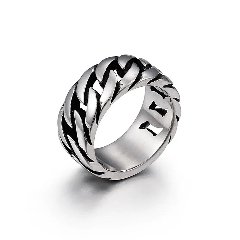 Fashion Polished Stainless Steel Rings For Men Women Classic Simple Square Finger Ring Wedding Party Jewelry Gifts Dropshipping Style H4 / 8