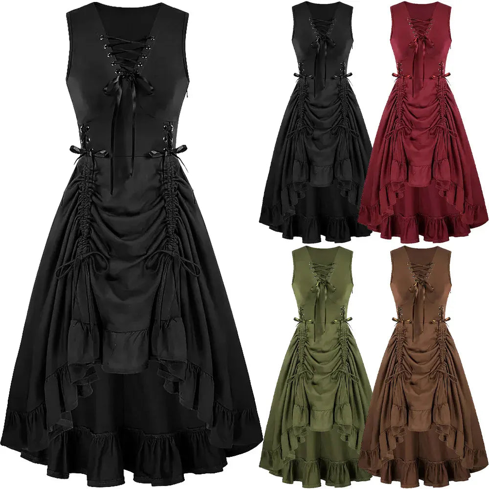 Robe Corset à Ourlet Asymétrique — Médiéfan