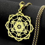 Collier Cube de Métatron en Couronne de Lotus - Vignette | Médiéfan