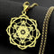 Collier Cube de Métatron en Couronne de Lotus Doré