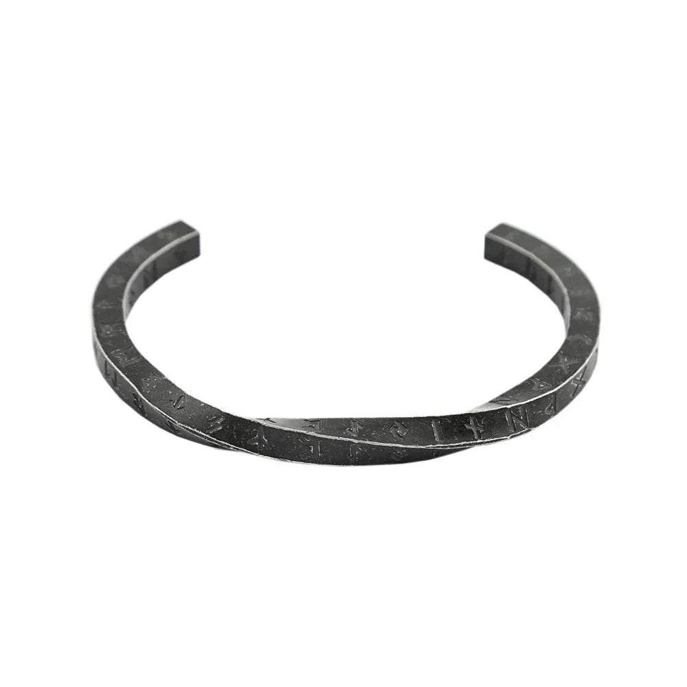 Bracelet d'ouverture Mobius en acier inoxydable 316L, Runes Viking, pour hommes et femmes, amulette païenne nordique, bijoux Talisman Style C