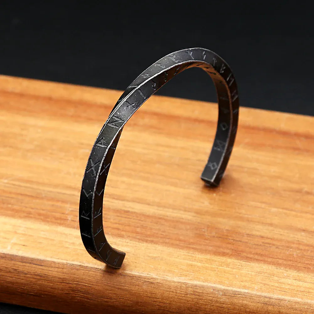 Bracelet d'ouverture Mobius en acier inoxydable 316L, Runes Viking, pour hommes et femmes, amulette païenne nordique, bijoux Talisman