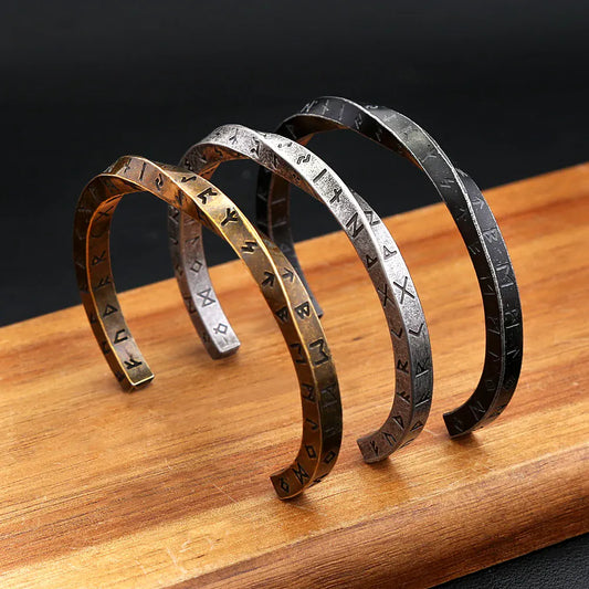 Bracelet d'ouverture Mobius en acier inoxydable 316L, Runes Viking, pour hommes et femmes, amulette païenne nordique, bijoux Talisman