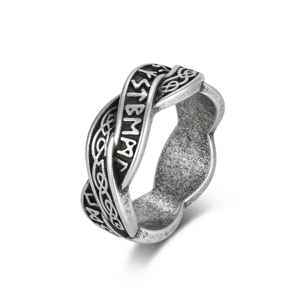 New Fashion Stainless Steel Patterned Rings for Men Women Punk Personalized Creative Simple Ring Luxury Jewelry Gifts Wholesale Style P / 13