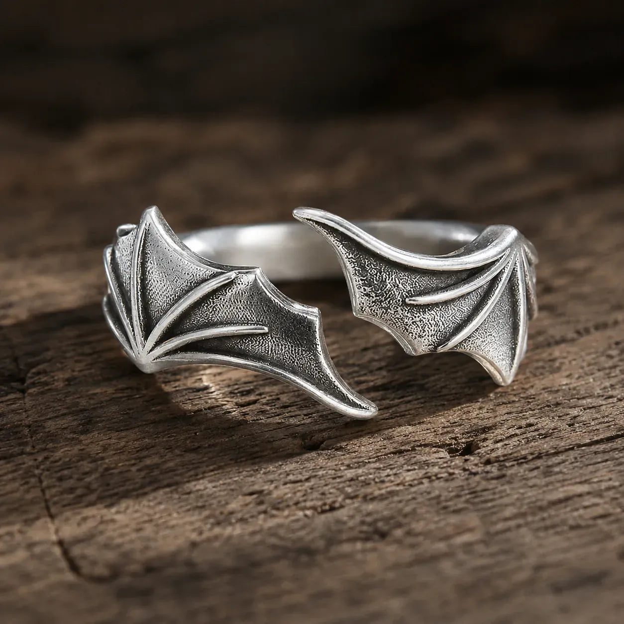 Bague Aile de Dragon Argenté / Ajustable