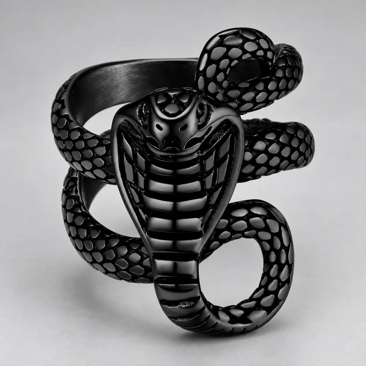 Bague Cobra Royal Enroulé Noir / 13