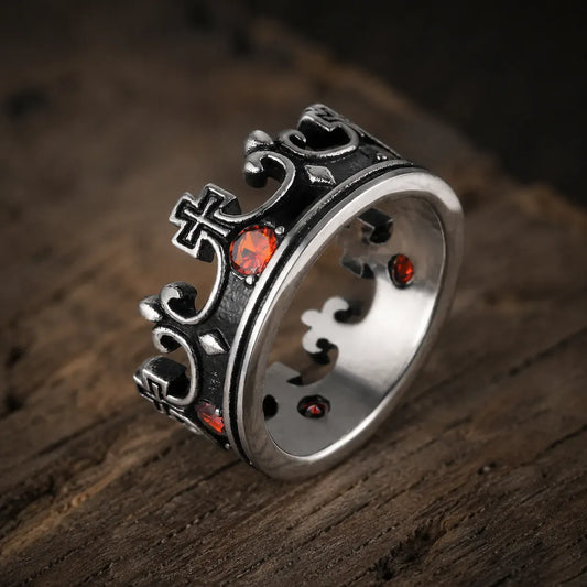 Bague Couronne Royale Écarlate