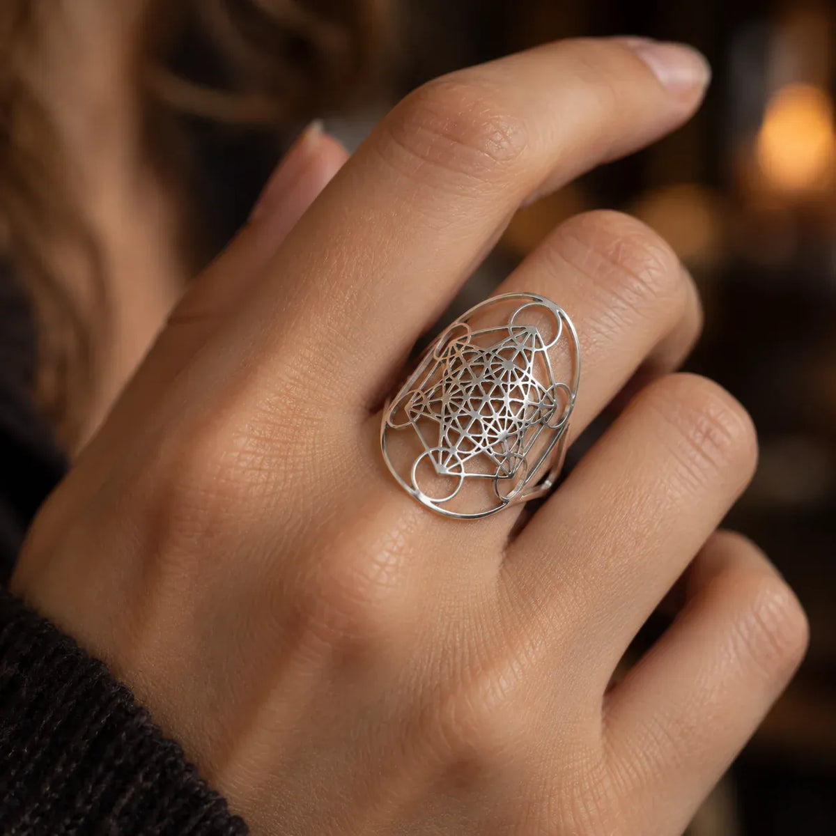 Bague Cube de Métatron Ajourée