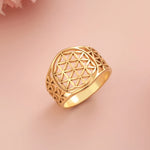 Bague Dôme Fleur de Vie Ajourée - Vignette | Médiéfan