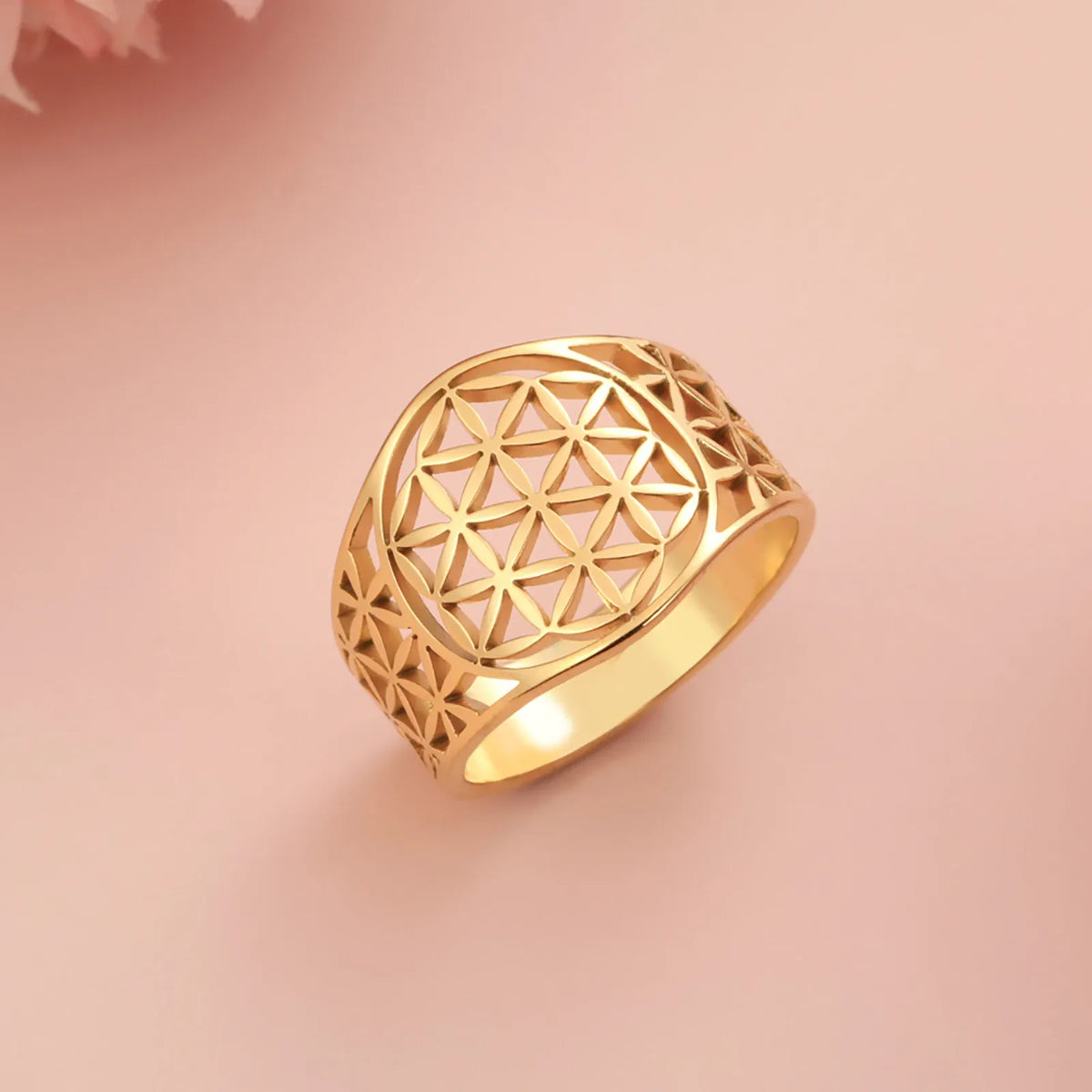 Bague Dôme Fleur de Vie Ajourée