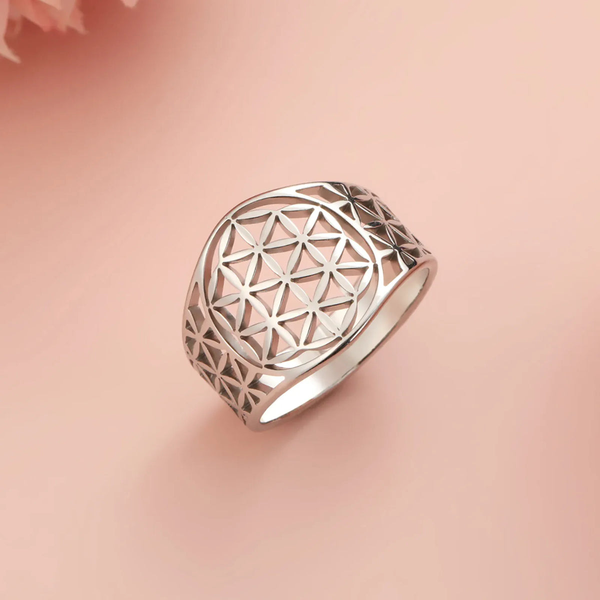 Bague Dôme Fleur de Vie Ajourée