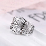 Bague Dôme Fleur de Vie Ajourée - Vignette | Médiéfan