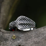 Bague Double Cobra aux Pierres Rouges - Vignette | Médiéfan