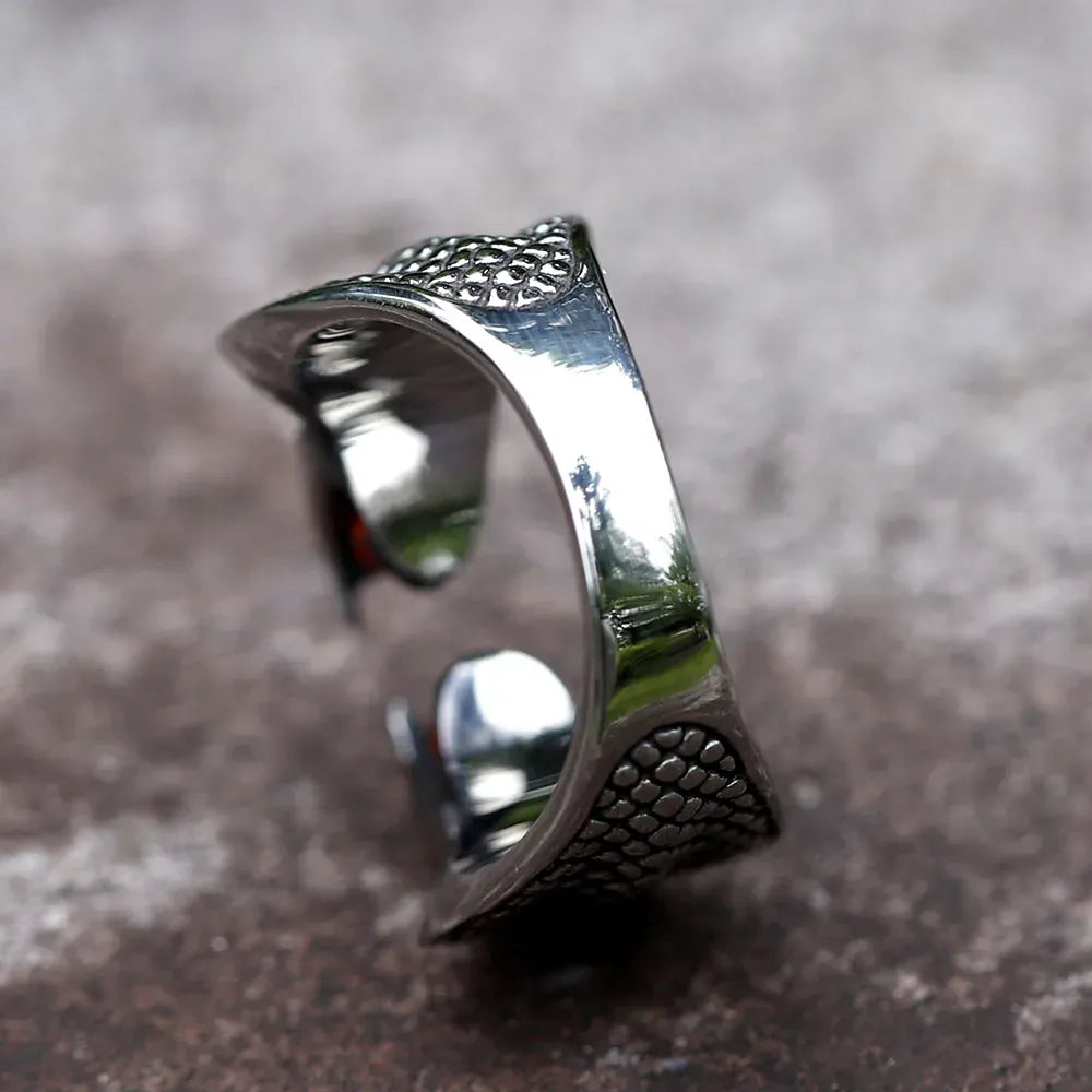 Bague Double Cobra aux Pierres Rouges